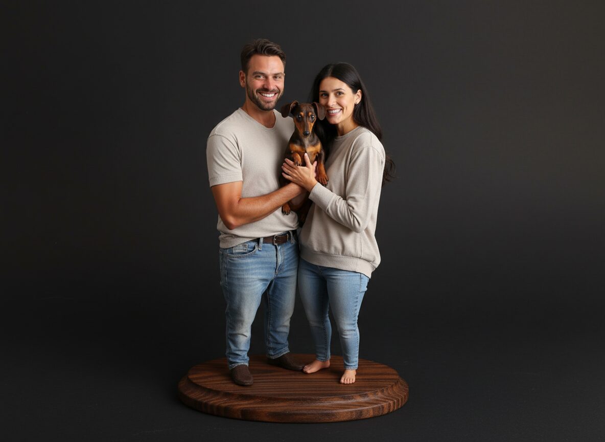 Hand-sculpted bobblehead: Families up to 4