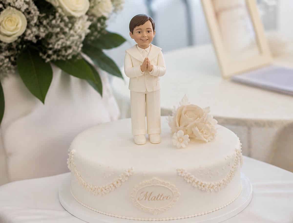 Personalized christening cake topper of a child