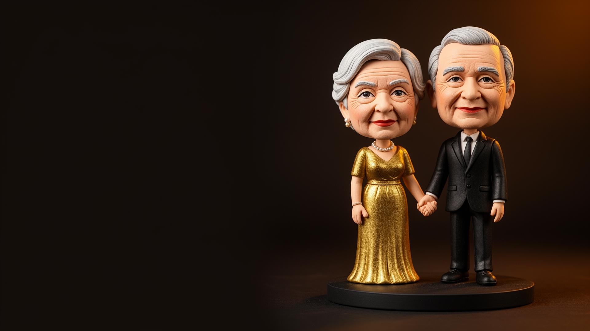Personalisierte Jubiläums-Wackelfigur – personalisierte Wackelfigur Personalized Anniversary Bobblehead from Your Photo | Wackelwelt Manufaktur