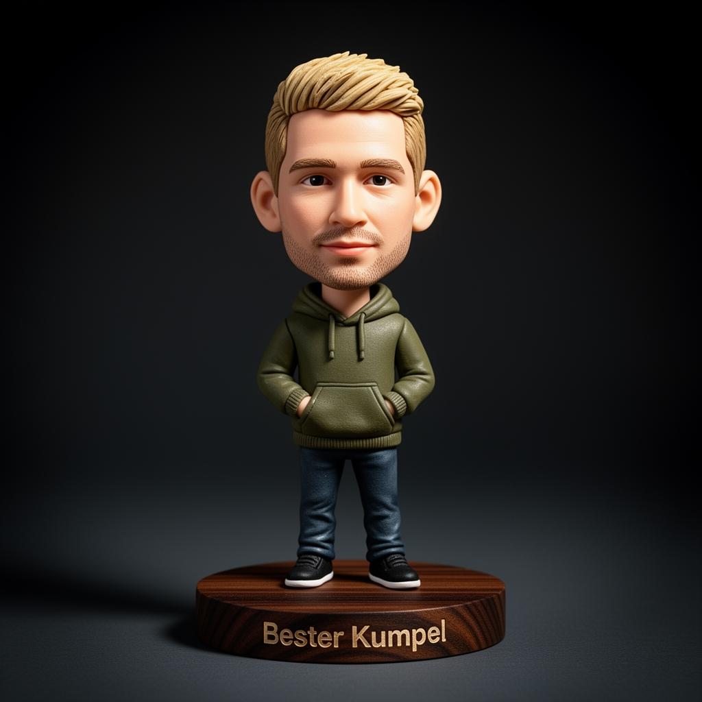 Hand-sculpted bobblehead: Everyday & favourite outfit