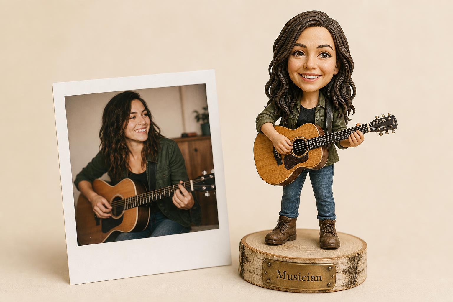 Musician bobblehead personalised – guitar figure after photo