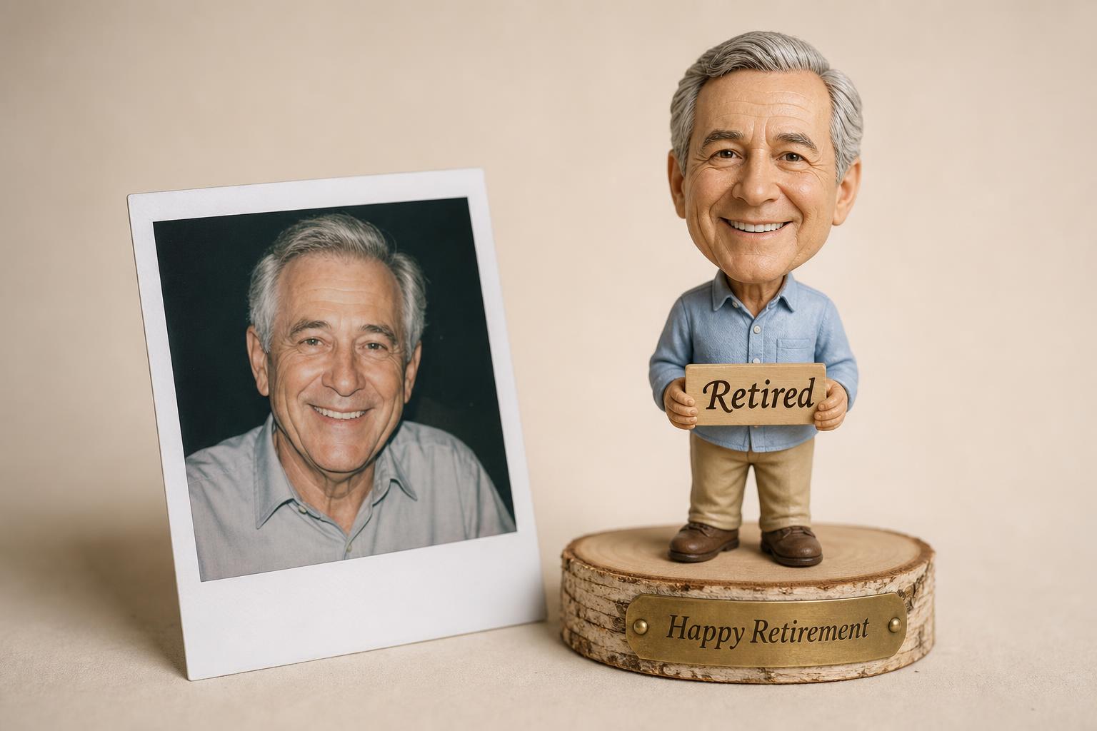 Retirement bobblehead personalised – farewell gift figure after photo
