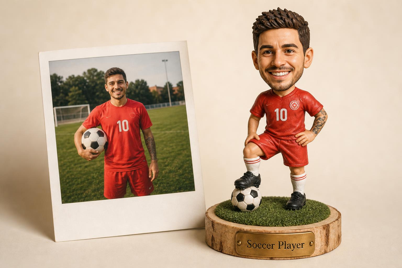 Football bobblehead personalised – team player figure after photo